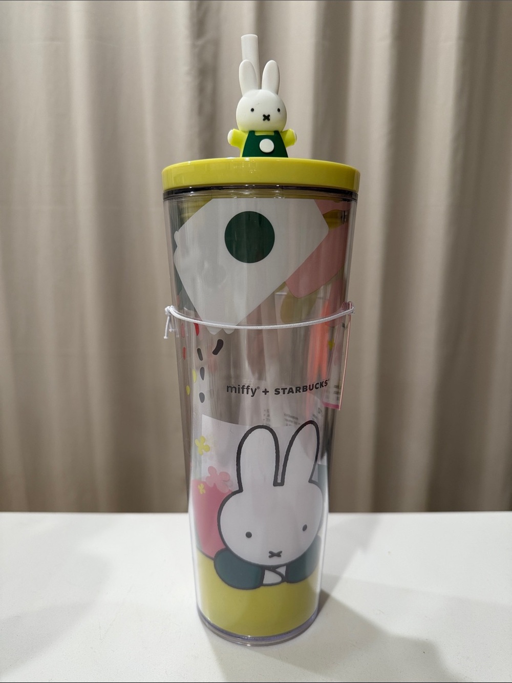Starbucks x Miffy Yellow Green Bunny Tumbler with Straw